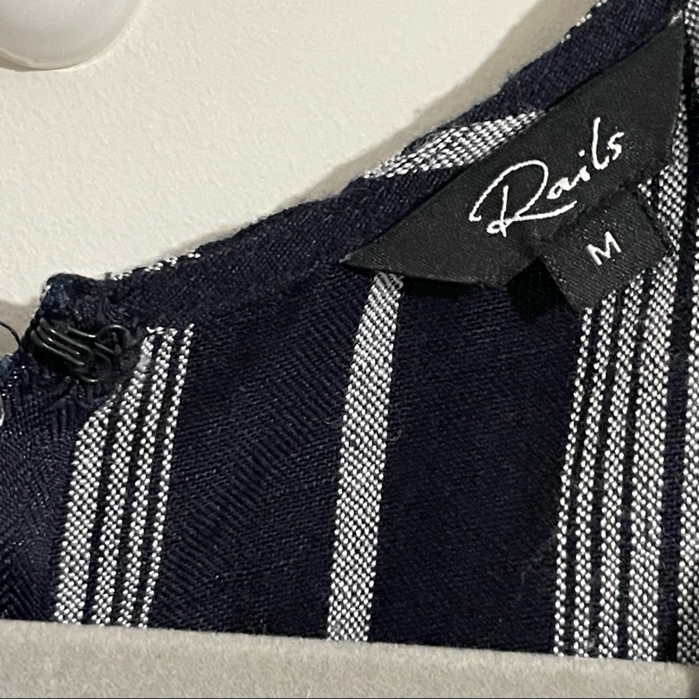 Rails Striped Short Sleeve Jumpsuit Size Medium - image 2